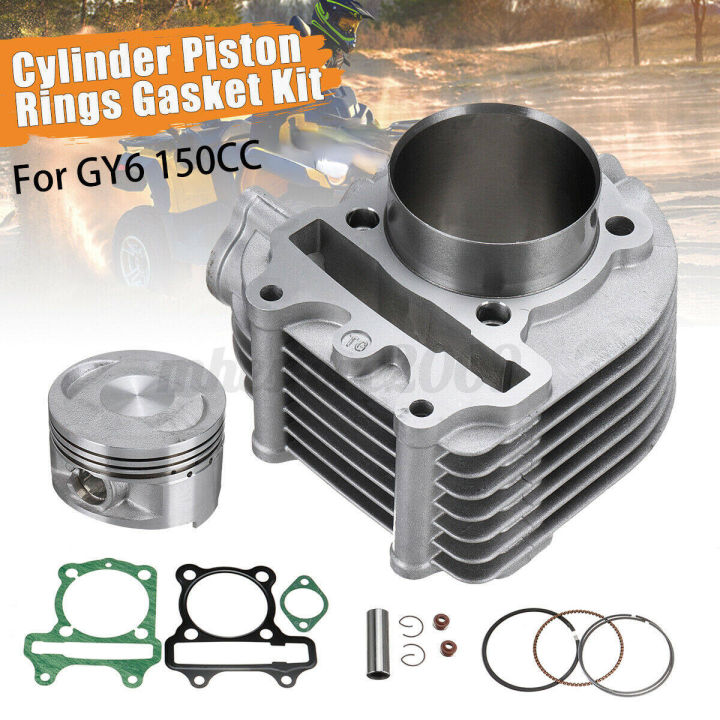 Khối Xi Lanh Xe Máy 61Mm Bộ Lắp Ráp Vòng Xi Lanh Piston Lỗ Khoan Lớn Cho Xe Máy Cho GY6 150CC 200CC Bộ Thân Xi Lanh Động Cơ