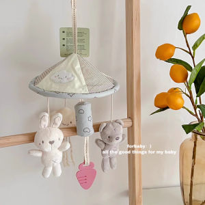Baby Crib Hanging Mobile Soothing Toy | Soft Cotton Wind Chime | Squeaker and Teether |