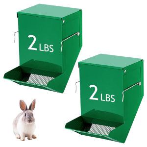 Split Type Small Pet Feeders with Storage Automatic Dispenser Antiskid Metal Base for Rodents