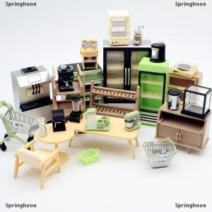 [COD] Springhooe บ้านตุ๊กตาพื้นที่ตารางโต๊ะน้ำชาขนาดเล็กรูปแบบ DIY ห้องนั่งเล่นครอบครัวของเล่นตุ๊กตาเด็กผู้หญิงของขวัญเฟอร์นิเจอร์อุปกรณ์เสริม