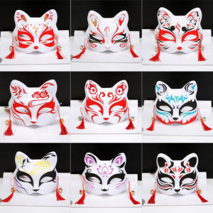 [Eqrbtl] 1PC Anime Fox มาสก์หน้าครึ่งหน้ากากแมว Masquerade Festival PARTY คอสเพลย์ props