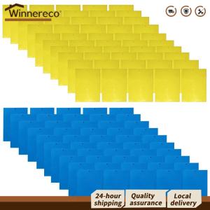 【Winnereco】 แผ่นดักแมลงเหนียวสองด้านจำนวน 100 ชิ้น สำหรับกำจัดแมลงในสวนและพื้นที่กลางแจ้ง เหมาะสำหรับแมลงศัตรูพืชและเพลี้ย