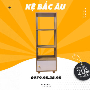 Kệ Bắc Âu 4 tầng mang phong cách bắc âu hiện đại chất gỗ MDF ván dày 12mm kích thước 90x40cm