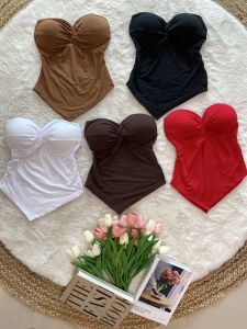 2bell เสื้อเกาะอกม่วนหน้างานคลาสสิคแต่ดูแพงผ้าเรยอนเกรดดีเสริมฟองน้ำคร้า(lb30)