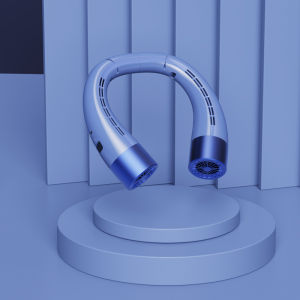 New Turbine Hanging Neck Fan Mute Folding Wearable Portable Mini Air Cooling USB Rechargeable Electric Neckband Fans 5th Gear