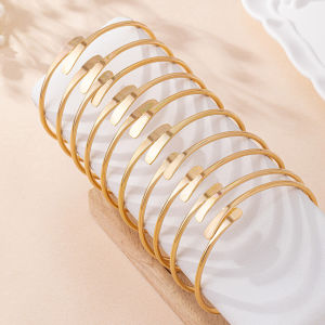 Minimalist Style Gold-Plated Adjustable Bracelet - Vintage Arm Cuff Womens Fashion Body Jewelry