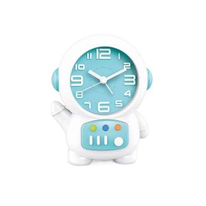YOUSHI TOP Plastic Astronaut Desk Lamp Astronaut Shaped Cartoon Bedside Clocks Clock Ornament with Light Tabletop Clock Children
