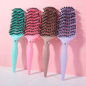 STARGOODS Hair Styling Tool Porcine Bristle Hair Comb Hair Accessories Hairdressing Rolling Curly Comb Professional Scalp Massage Porcine Bristle Hairbrush Men/Women