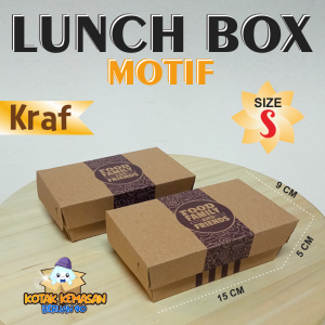 Lunch Box Paper Kraft Motif Ukuran S  Isi 50 Pcs