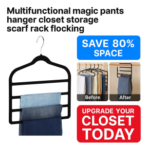 Non-slip Black Storage Multilayer Multifunction Pants Rack Multifunctional Closet Storage Pants Rack Drying Rack