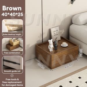 SUNNY Cabinet Storage Cabinet Solid Wood Stackable Cabinet With Drawer Storage Bedside Cabinet No Installation Required