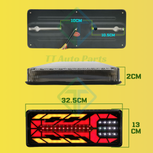 Lampu Belakang Modi 12V~24V Cahaya LED Light Universal Tail Lamp Flowing Signal Reverse Brake Lori Treler Trak 1 SET