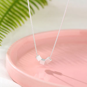 [HCM]Dây chuyền nữ 3 khối vuông dây mảnh mẫu mới DC77 S925