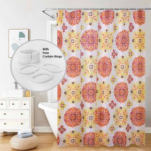 Waterproof Makapal Shower Curtain Polyester 180 x 180 cm Eco-friendly Mold-resistant Quick-drying with FREE 12PC Curtain Rings