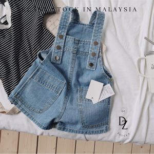 【READY STOCK】Baby Girls Overalls Clothes Casual Infants Kids Short Pants Denim 童装牛仔背带短裤 (C146)