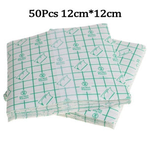 50Pcs/1Roll Medical PU Film Waterproof Breathable Wound Dressing Fixing Tape Bandage Roll Patch
