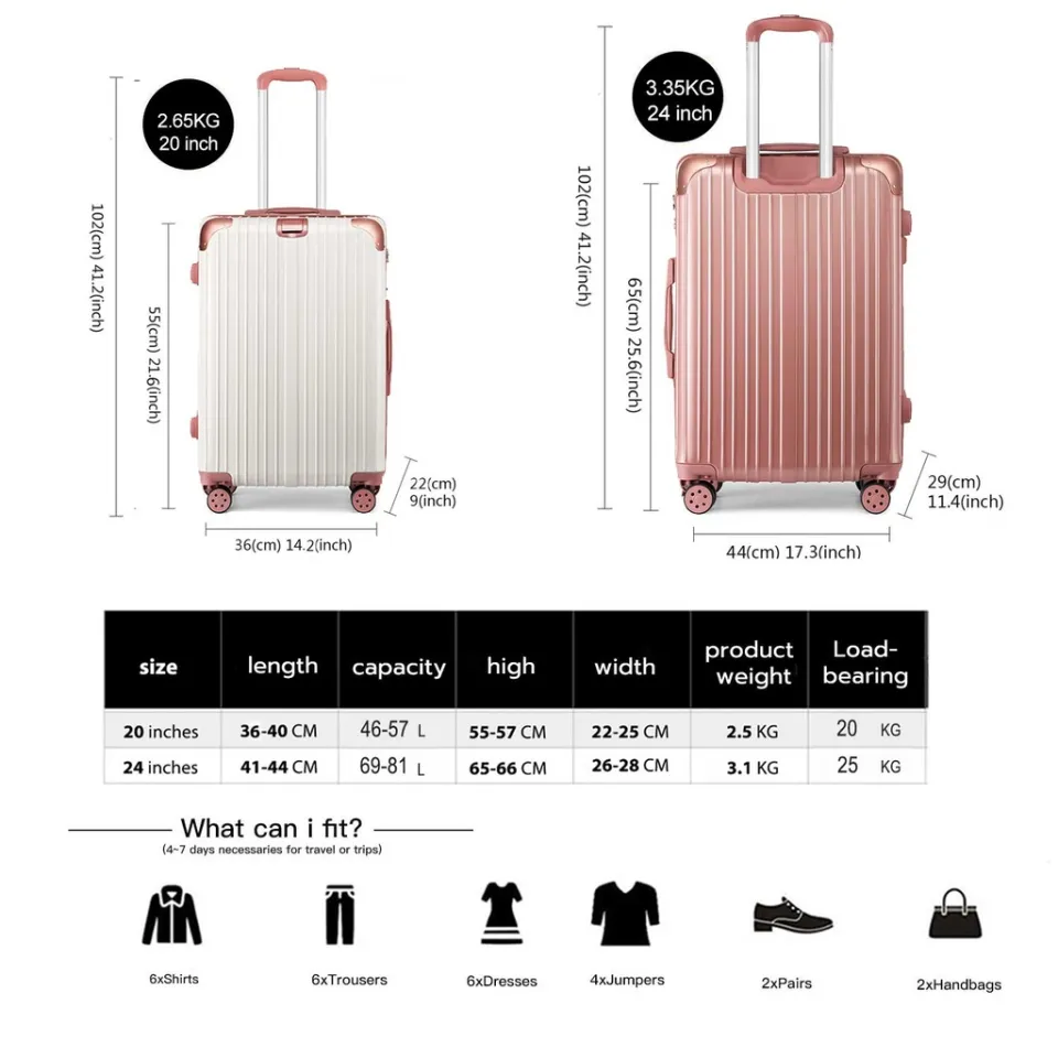 Luggage suitcase Trolley case travel suitcase 20/24/26/28 inch 360 degree  rotation ultra silent wheels Travel Laggage lightweight waterproof trolley 