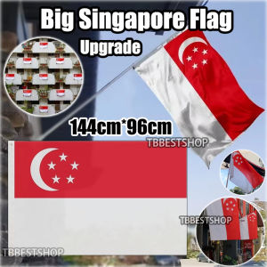 144x96cm Singapore Flag Double spray Banner flag for Balcony Room decor 2026 National Day Birthday decoration SG Flag