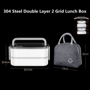 Lunch Box Bento Box 304 Stainless Steel Leakproof Thermal Food Storage Containers for AdultsMenWomen