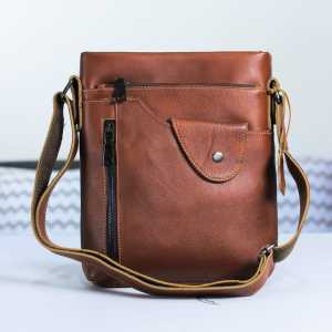 [VALQO] DIOUF Tas kulit sapi Tas Selempang Pria Slingbag Cowok Laki-Laki