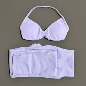 2 Piece Sports Set Women Yoga Backless Halter Bra High Waist Scrunch Seamless Pants Sport Suit Gym Sportswear Workout Set