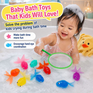Floating Silicone Goldfish Toy Bath Toy Pool Toy Kids Water Play Toy Fishing Game Silicone Goldfish Bath Toy Cute Fish Toy