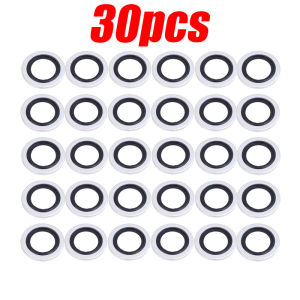 50Pcs Car Oil Pan Drain Gasket Bonded Sealing Washer Car Oil Sump Drain Plug Aluminum Alloy Rubber Sealing Ring Gasket for Renault 110265505R