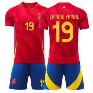 AE2425 Spanish jersey 19 Number Yamal 20 Pedri football jersey set fan edition short sleeve quick-dry