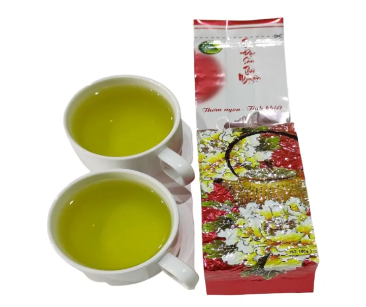 TRÀ ĐINH VIP NƯỚC XANH - 100gram Chè Tân Cương Thái Nguyên, Hương cám hậu ngọt