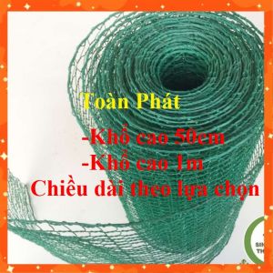 (Khổ cao 50cm hoặc Khổ cao 1m x Chiều dài theo lựa chọn ) Lưới sắt mắt cáo màu Xanh Ô lục giác chất lượng làm chuồng nuôi gà vịt thú cưng