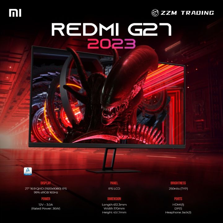 Xiaomi Redmi G27/g27q 27 inch FHD/QHD IPs LCS gaming monitor 165Hz zzm ...