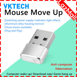 [Vktech] Mini Mouse Jiggler Undetectable USB Automatic Mouse Jiggler Mover Plug and Play Keeps Awake Indicator Light Aluminum Alloy Housing for Laptop Desktop