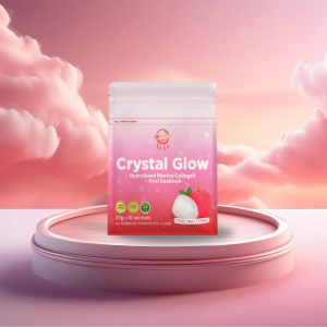 Crystal Glow Lychee Collagen - Hydrates Brightens & Protects | No Sugar | w/ Oral Sunblock & Vitamin C | Skin Hydration & Glow | Refreshing Lychee Taste