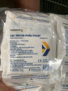 Gạc Meche Phẫu Thuật DANAMECO 3.5cm x 75cm x 6 Lớp – Gạc Tiệt Trùng 100% Cotton – Gói 3 Miếng