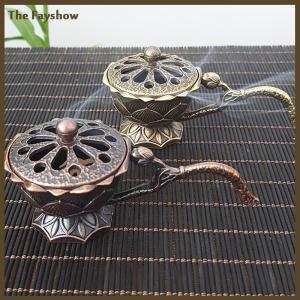 [The Fayshow] Kim loại sen hương bát hương chủ với xử lý Yoga Thiền trang trí nội thất phong cách cổ xưa hợp Kim Hương
