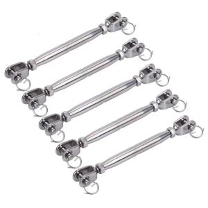 5PCS Sturdy Stainless Steel Turnbuckles Cable Tensioner for Stage Lighting and Clotheslines Polished and Burr Proof