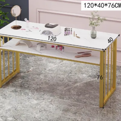 Manicure table and chairs single and double manicure table simple manicure table white + gold frame