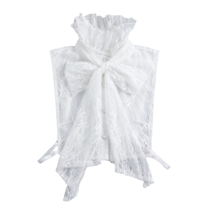 Detachable Lace Collar With Sheer Turtleneck Design Victoria Neckpiece Decorative Collar For Women Dresses And Blouses
