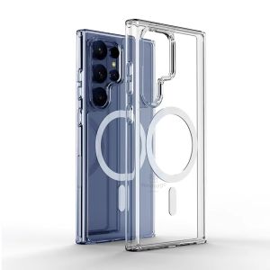 For Samsung Galaxy S24 S25 FE S24+ S25+ Plus Ultra 5G Mag Transparent Acrylic Clear Hard Case Back Cover