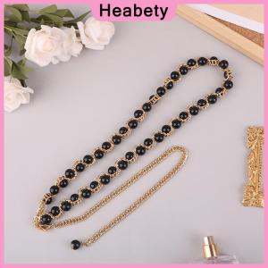 Heabety  Elegant Women Pearl Belt Waist Chain Elastic Buckle Pearl Chain Belt Female Clothing Accessories