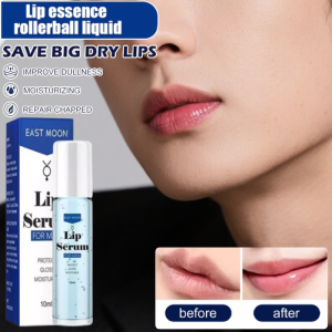 Lip Serum with Roll-On Lip Balm Moisturizes And Reduces Lip Lines Protects Dry Chapped & Dark