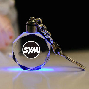 SYM Keychain SYM Key Chain LED Light 7 Color Crystal Motorcycle Keyring Birthday Gift Car Key Ring Beautiful Decoration for SYM CRUISYM 150 125 Gts CRUISYM 180 300 300i MAXSYM