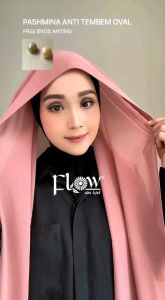 Premium Pasmina Oval Soft Pad Free Bros Anting  by Flow | Pasmina Instan | Pasmina Flow | Pasmina Kekinian | Pasmina Terbaru 2023 | Pasmina Murah | Pasmina Ceruty Babydoll