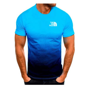 [Local Stock] VCC Summer Gradient T-shirt for Men O-neck Men Short sleeve 3d Fashion Short Sleeves Tops Standard Printed Oversized Shirt T-shirt