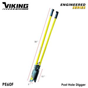 VIKING Post Hole Digger 58" Atlas Pattern Fiberglass Handle for (Gardening and Agriculture)