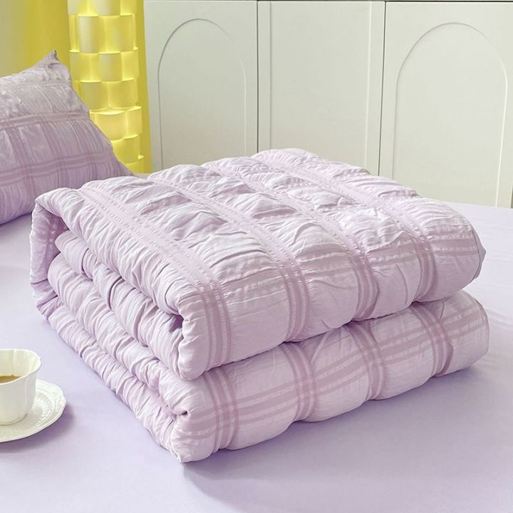 libo11 Thin Quilt Cover Blanket for Conditioner Seersucker Free