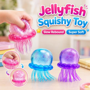 Soft Jellyfish Squishy Toy Stress Relief Slow Rebound Fidget Sensory Hand Squeeze Toy for Kids