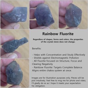 Rainbow Fluorite Raw Natural Crystal Stone | Remove Negativity | Focus | Relieves Anxiety & Stress