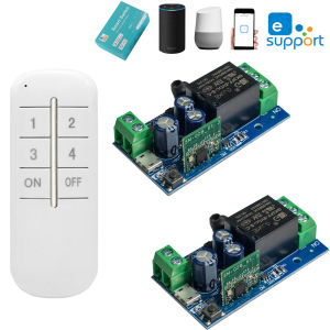 WenQia EWelink Công Tắc WiFi 4 Rơ Le Kênh DC 7V 12V 24V 48V Công Tắc Điều Khiển Từ Xa Không Dây Mô Đun Thời Gian Hoạt Động Với Alexa