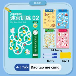 Đồ chơi sách vẽ nét tự xoá tái sử dụng 32 trang 64 trang tập tô và tập vẽ thông minh dành cho bé 2 3 4 5 tuổi(kèm bút và tẩy)